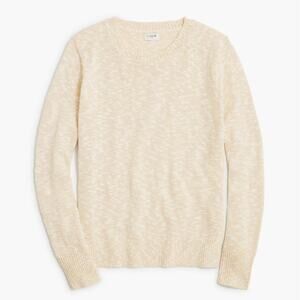 J. Crew Crewneck Beach Sweater Cotton Blend Light Khaki BQ689 | Size Large New
